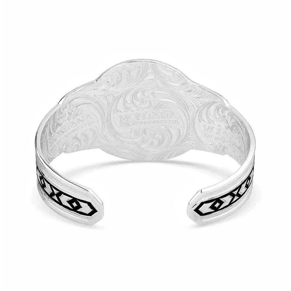 Montana Silversmiths Bracelet Buffalo Plains Nickel Cuff 6.75